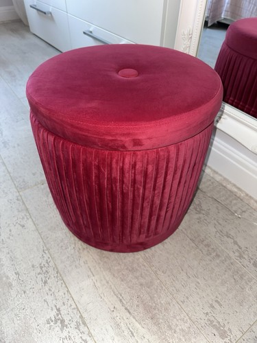 Pink round velvet storage - pink,
