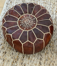 Dark Brown Round Moroccan Boho