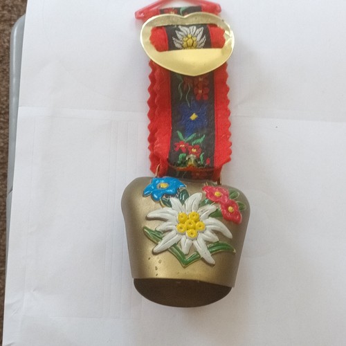 Hand painted brass cow bell - cow,