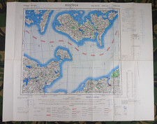 WW2 original Allied map of GERMANY entitled "ROSTOCK" (1944) Scale 1:250,000