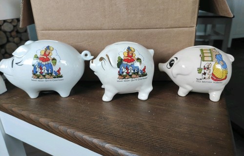 Holkham pottery money box pigs - money,