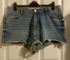 Primark Denim Co Blue Denim Cut Off Hot Pants Shorts with Pockets Size 18