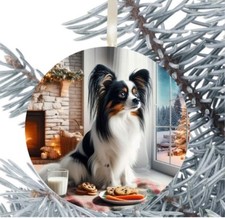 Papillon Dog Hanging Bauble