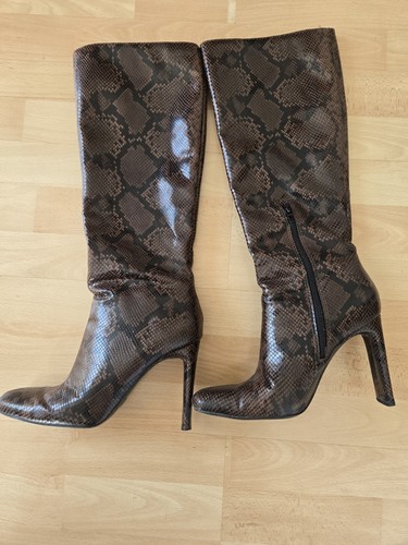 Zara brown snake print knee - zara,