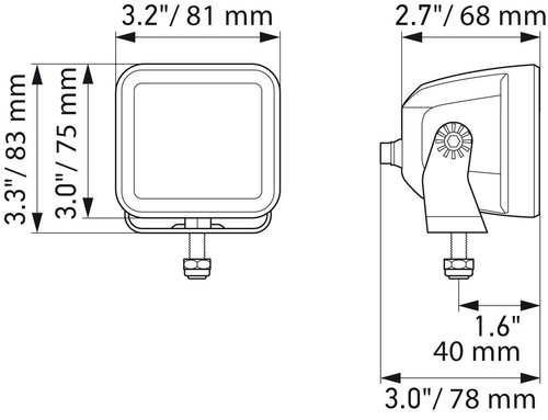 Hella led spotlight black - hella,