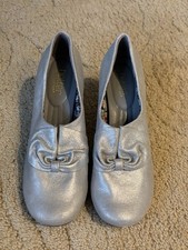 Hotter Women’s Shoes Donna Heeled Silver Leather Size UK 5 Good Condition