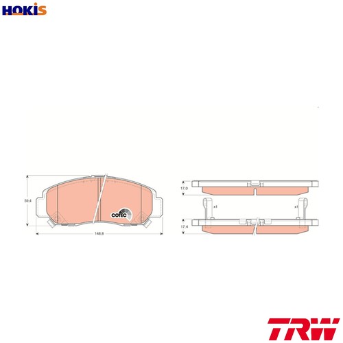Brake pad set disc - set,