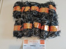 500G SIRDAR FOXY – 0431 CHINCHILLA silver black fur eyelash – WOOL YARN - 7mm