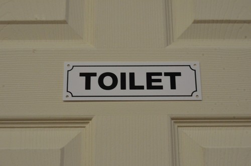 Toilet sign sticker - toilet,