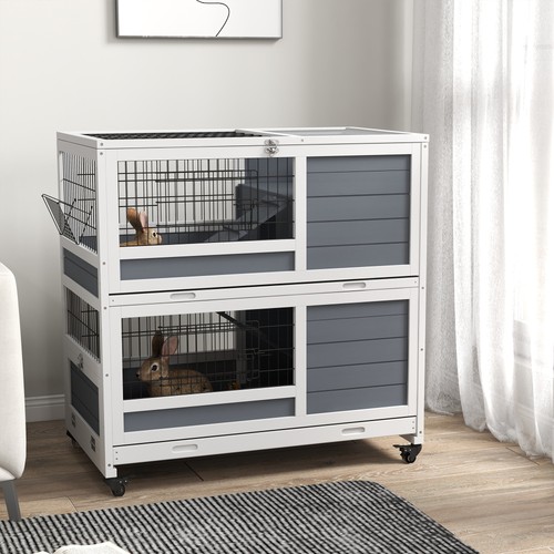 Pawhut rabbit hutch indoor - pawhut,