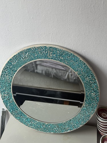 Large round turquoise - turquoise, glass