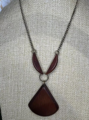 Vintage brown bakelite carved - vintage,