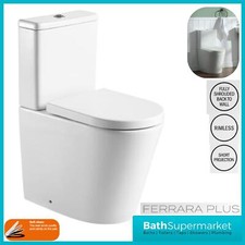 Comfort Raised Height Close Coupled Toilet Bathroom WC Modern Fully Shroud 