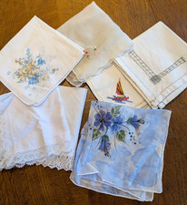7 Vintage Ladies Handkerchiefs