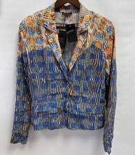 AVENTURES DES TOILES Jacket Size 36 Chest 38” Blues Oranges Beach Print New
