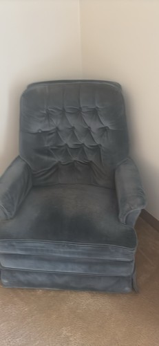 Vintage blue velvet accent - vintage,