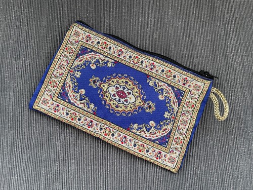 Navy gold kilim coin - kilim, purse