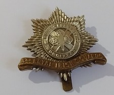 4th Royal Irish Dragoon Guards Cap Badge Cast Bi-Metal Slider VINTAGE Org