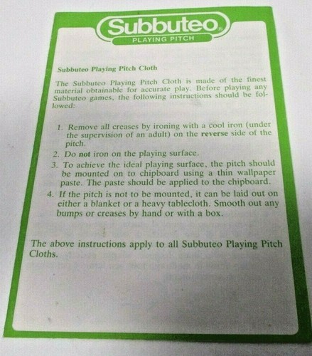 Subbuteo playing pitch care - subbuteo,
