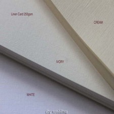 75 A4 sheets of LINEN / HAMMER CARD WHITE/ IVORY/CREAM 120 GSM - 300 GSM