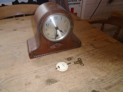 Vintage mantel wooden - mantel, clock