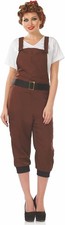 Ladies 40s 1940s 40's WW2 Land Girl Fancy Dress Costume Landgirl by Fun shack