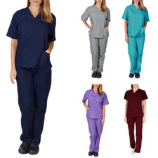 Sky Mens and Womens Hospital Doctors Scrub Trousers Top Set, Medical Uniforms
