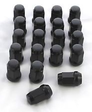 20x BLACK STEEL Wheel Hex nuts- 12x1.25- Fits SUBARU STI, Nissan  -  UK Stock