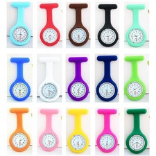 Silicone Nurse Fob Watch Clip-On Medical Uniform Brooch Quartz Pocket Timepiece