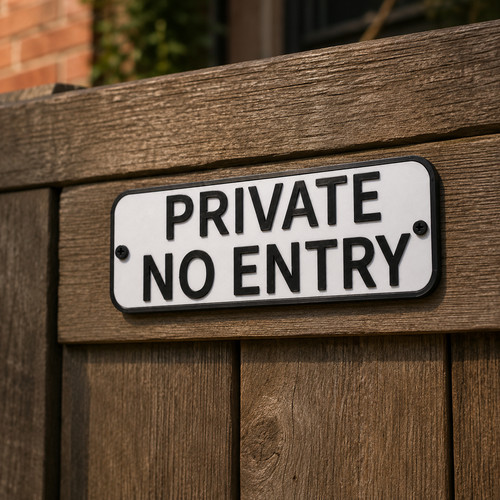 Printed private entry - printed,