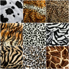 Velboa Faux Fur Fabric Animal Skin Velour Pony Skin 145cm Wide Zebra Leopard