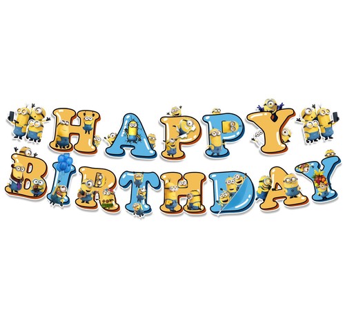 Minion banner birthday party - minion,