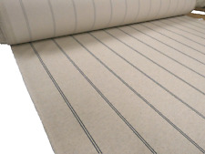 NATURAL with GREY Twin Stripe Linen Upholstery Cushion Fabric LAURA ASHLEY