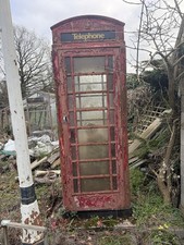 Cast iron red telephone phone