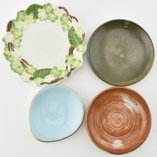 4x VTG Pin Tray Trinket Dish ETC Iden Studio Pottery Rye Flint Norsk Egersund