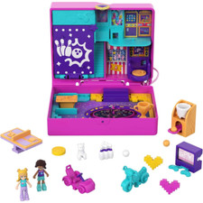 Polly Pocket Race & Rock Arcade Compact Gaming Theme with Polly & Shani Dolls