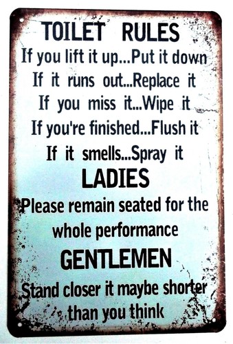Toilet rules metal tin signs - metal,