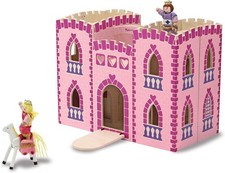 Melissa and Doug 13708 Fold & Go Princess Castle Wooden Pink Castle toy play set