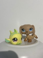 Hasbro Littlest Pet Shop- Dachshund Dog #518 Puffer Fish #519 Bundle- RARE LPS  