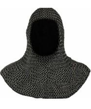 Chainmail Coif Uncoated 9mm Hood Knight Armour Crusader Costume Larp Reenactment