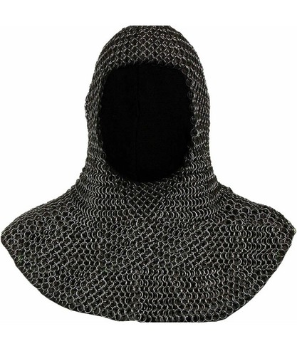 Chainmail coif uncoated - uncoated, 9mm