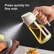470ml 2 in 1 Oil Dispenser & Sprayer Glass Oil Spray Bottle for Cooking Kitchen
