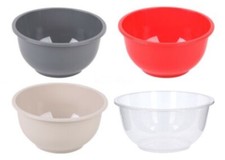 Set of 6 Plastic Cereal Bowls Soup Bowls For Home Camping Picnic RED GREY TAUPE