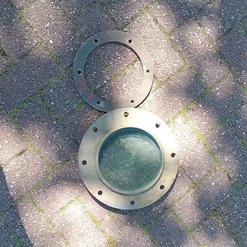 Antique brass porthole window - antique,