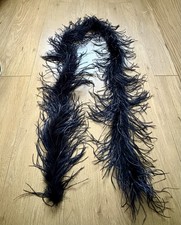 Ostrich feather boa Fluffy vintage burlesque showgirl Black 180cm