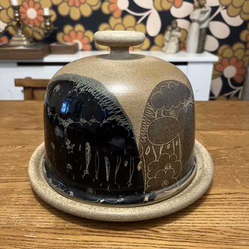 Vintage cheese dome - and, plate