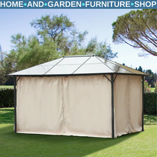 Gazebo Sidewalls 4-Piece Replacement Water Resistant W/ Double Side Zip Beige