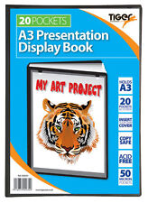 6 A3 Display Book Presentation Folder 20 Pocket Black