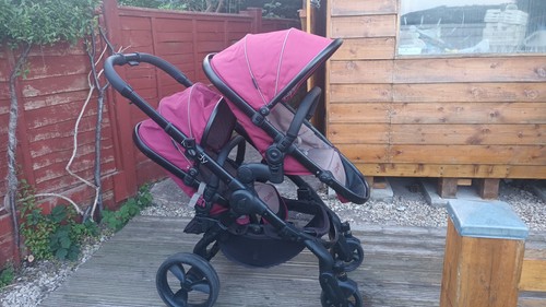 Icandy peach twin pram - peach, with