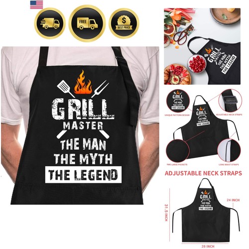 Funny bbq black chef aprons - bbq,